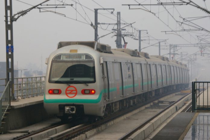 Delhi Metro Train on Green Line