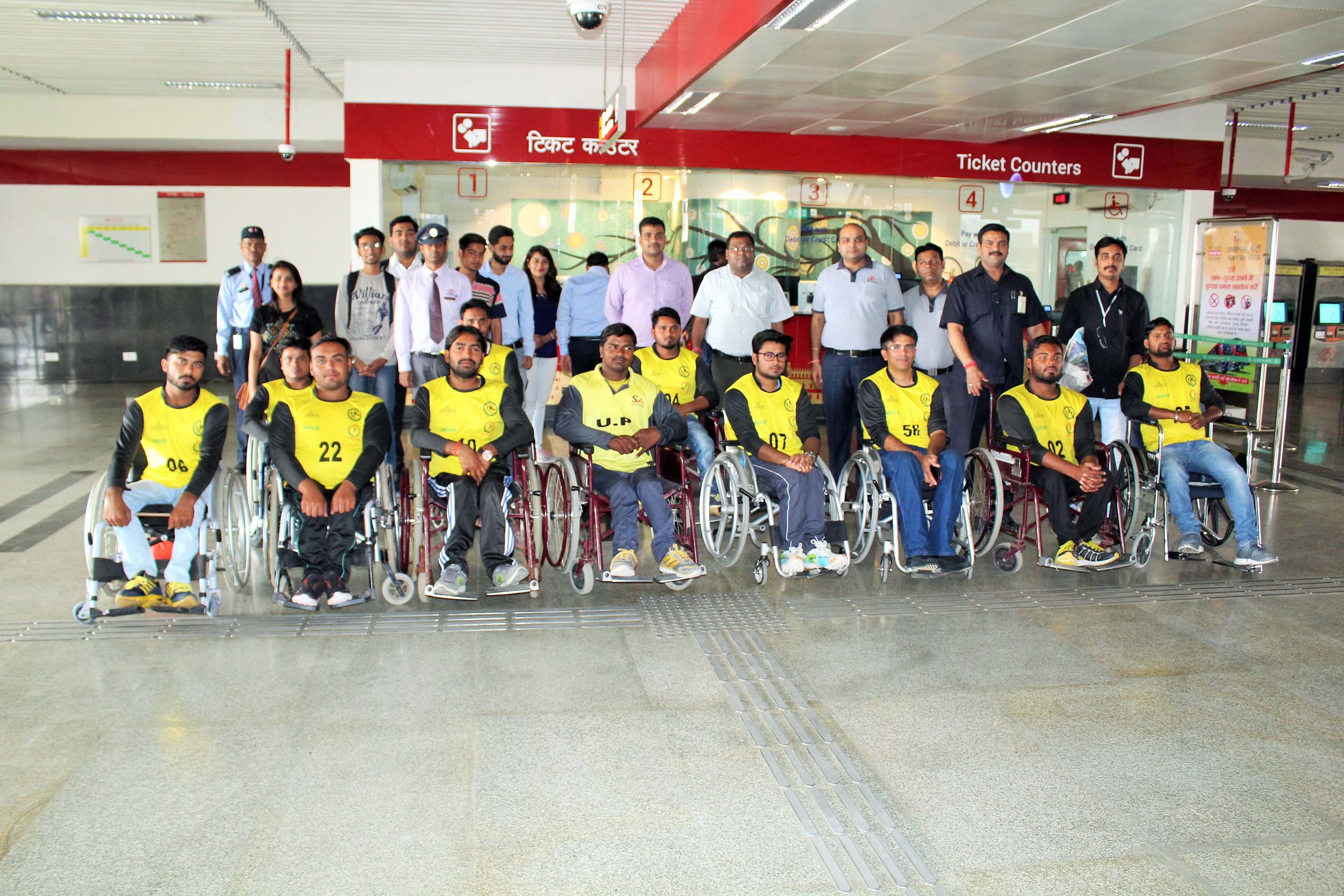 special Metro train ride for a team of para sports players (wheelchair players)-7