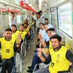 special Metro train ride for a team of para sports players (wheelchair players)-4