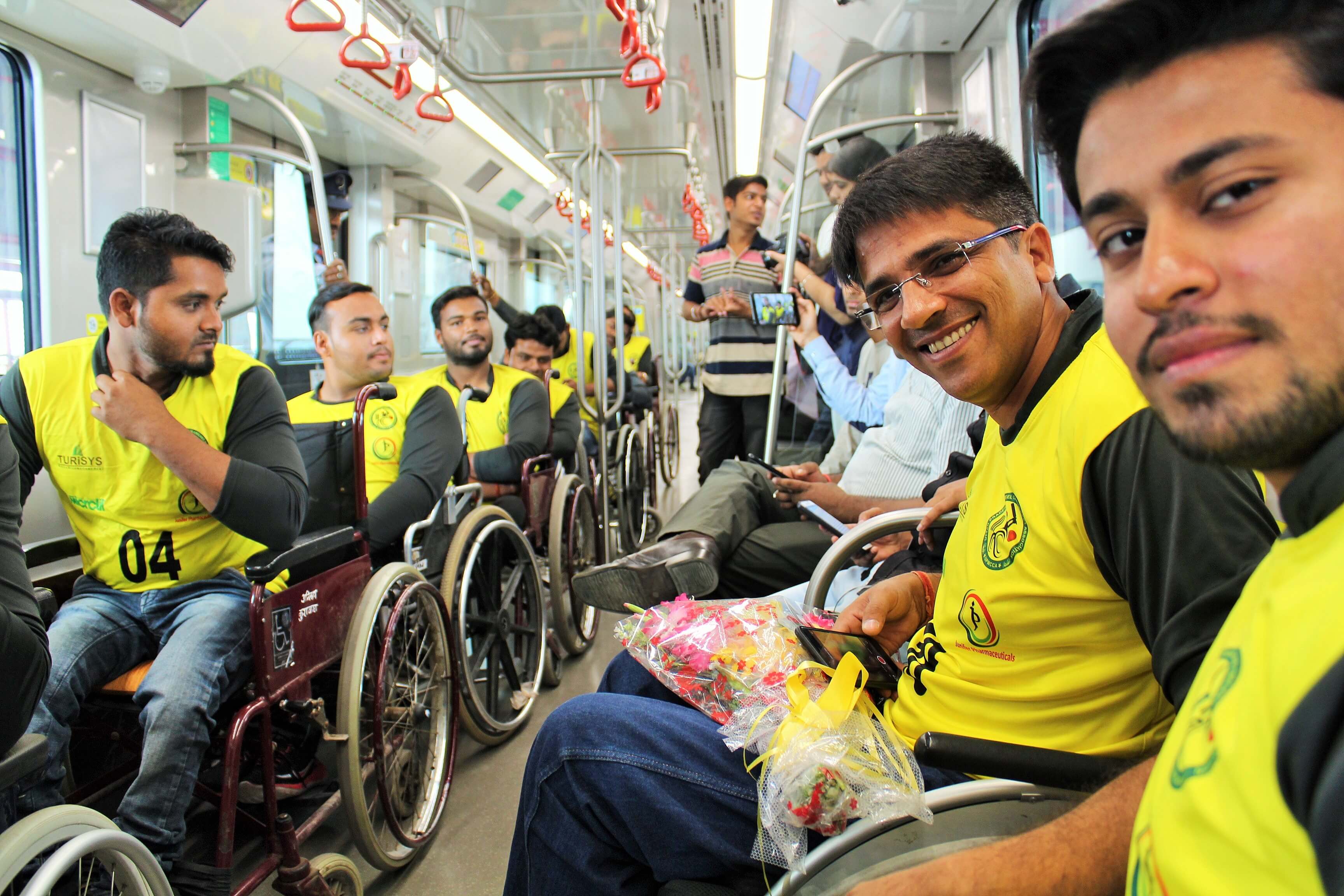 special Metro train ride for a team of para sports players (wheelchair players)-7