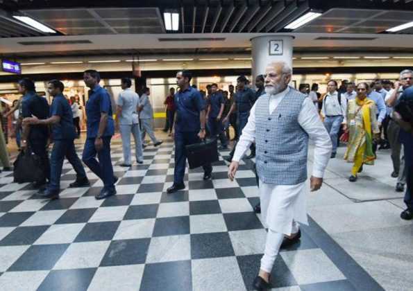 PM Narendra Modi at Metro Stations