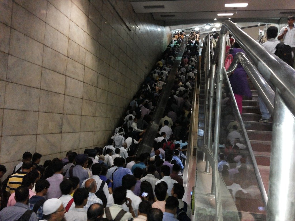 Largest Escalator at Kashimiri Gate Metro Station under working
