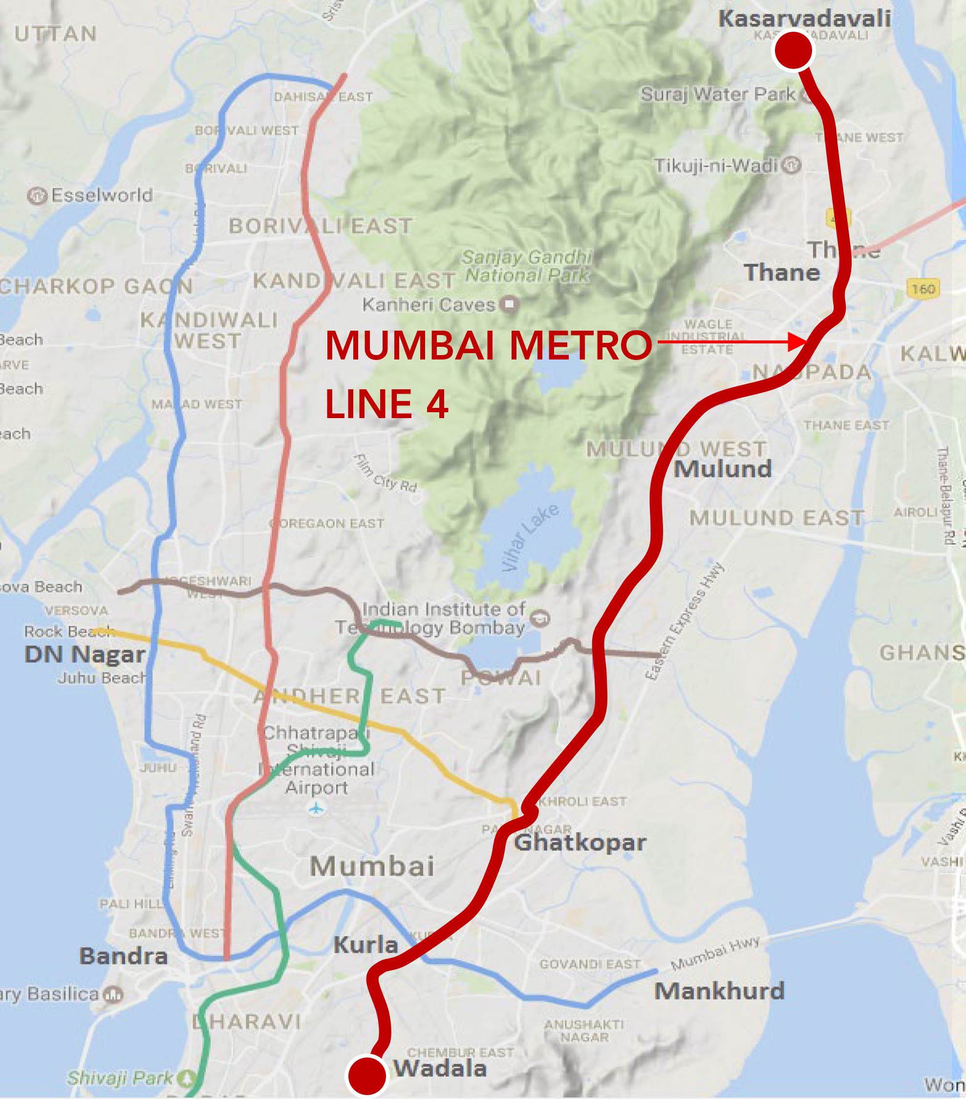 Mumbai Metro Line-4 Route Map