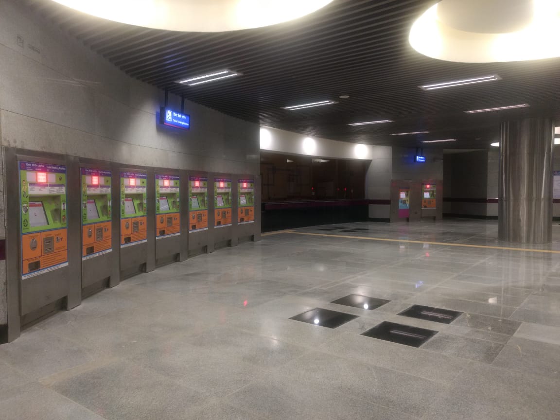 The upcoming Terminal 1-IGI Airport station of Magenta Line will have large number of Token Vending Machines to help passengers