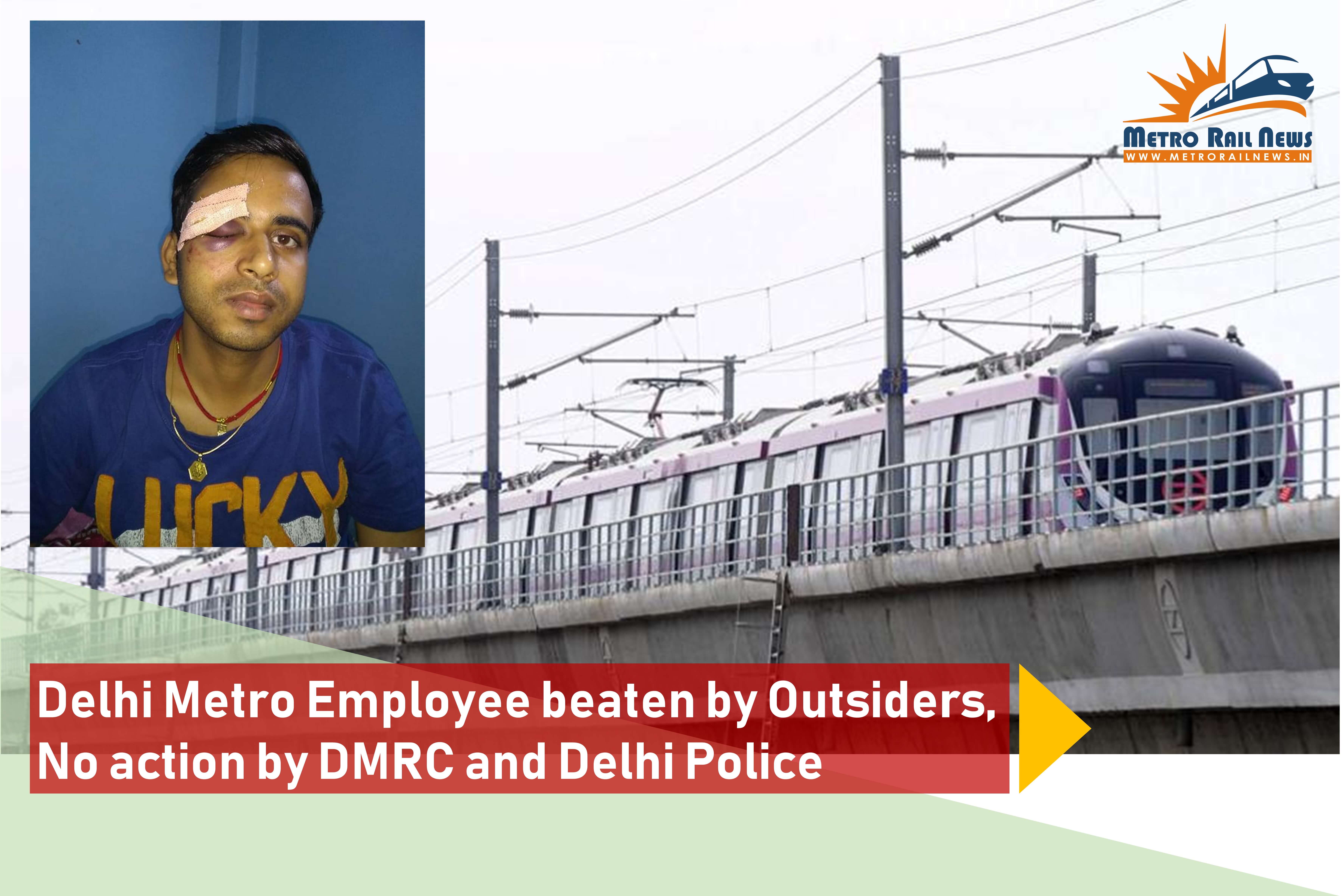 Manish Kumar, Train Operator of Delhi Metro Rail Corporation who was beaten by some outsiders near Kalindi Kunj Metro Depot.