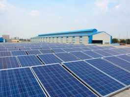 Solar panels installed at roof tops of Delhi Metro depot