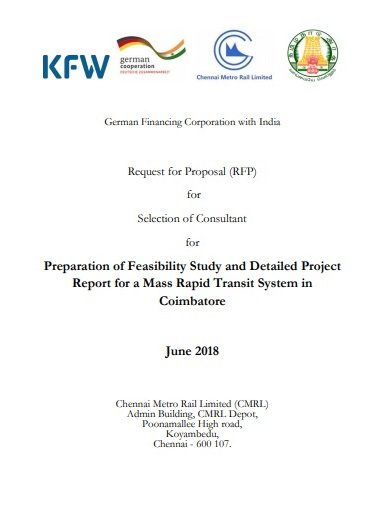 RFP for Feasibility Study and DPR for Coimbatore MRTS Project