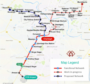 route map of Lucknow metro