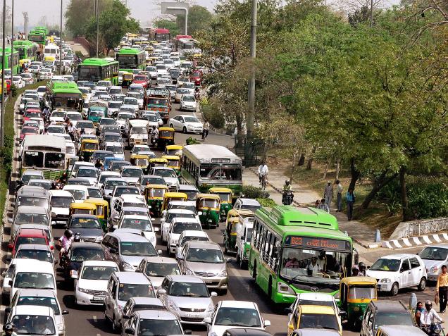 traffic congestion in South Delhi during peak hours