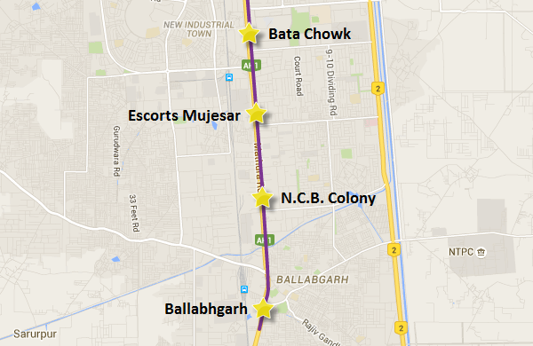 Ballabgarh Metro Map