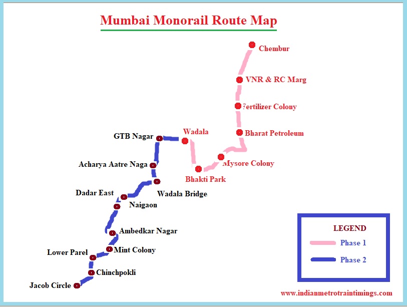 Mumbai Mono Rail Route Map