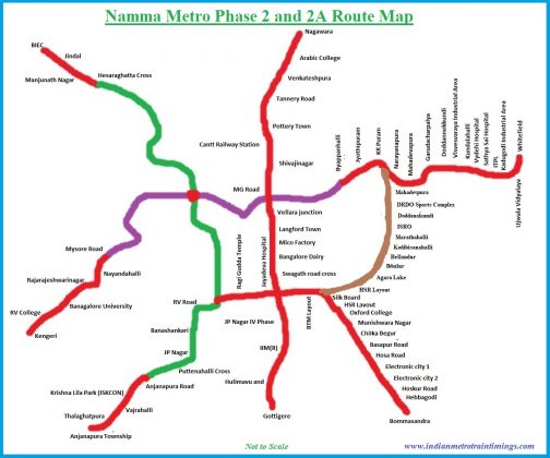 Namma Metro Phase2 And Phase 2a Route Map 504x420 