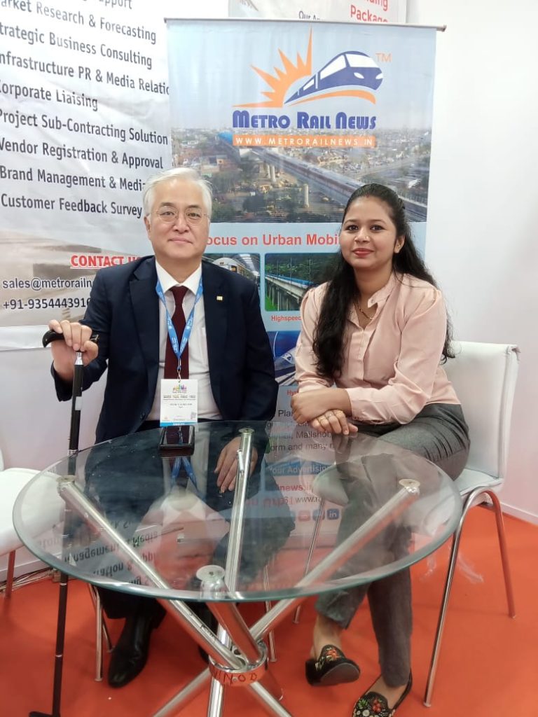 Mr. Keun Young Kim, Chairman AH group & WTIA with Mrs. Priyanka Sahu, Director (BD), Metro Rail News