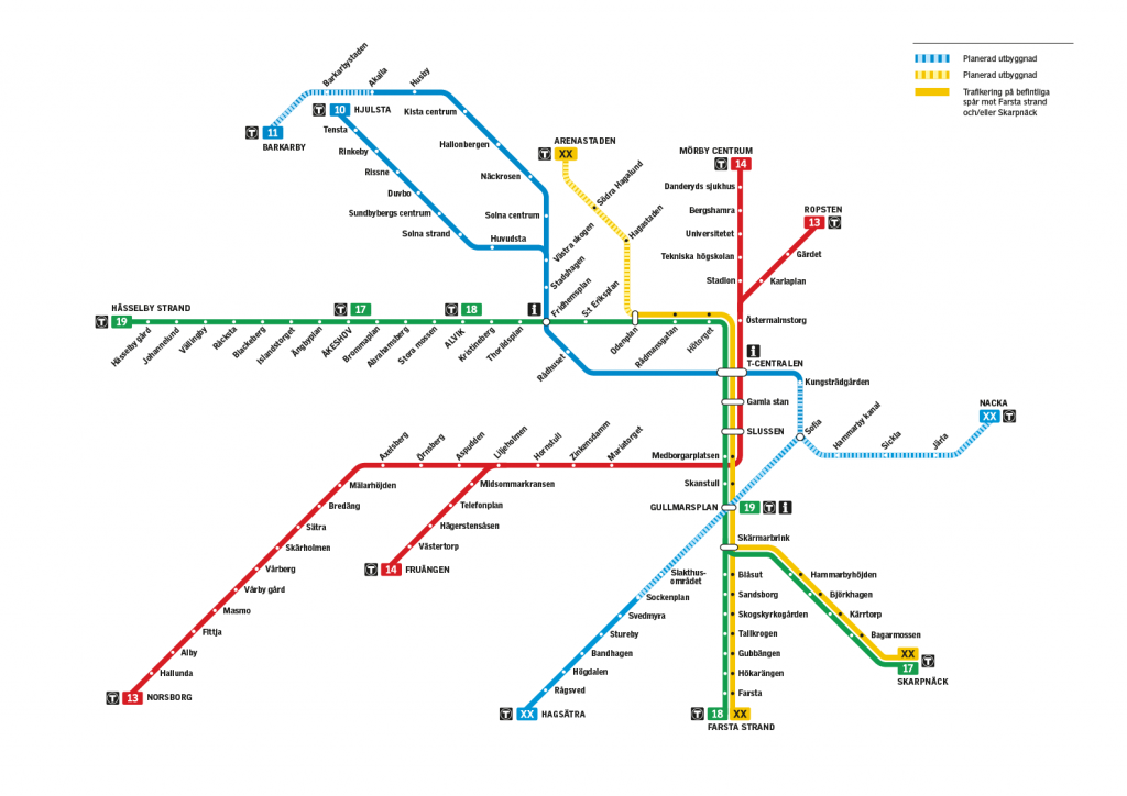 Stockholm Metro Route Map