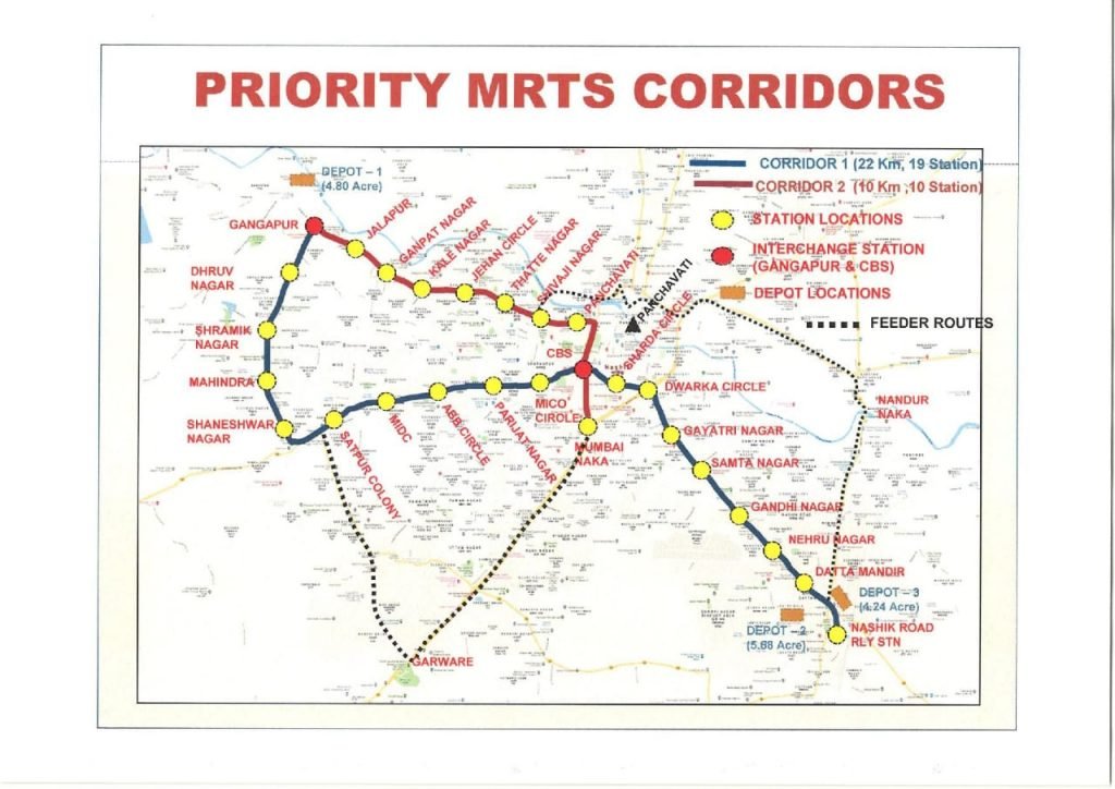 Nashik's Metro Neo Project Corridor Route Map