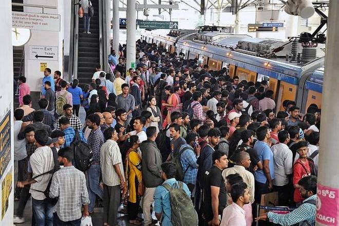 Image result for <a class='inner-topic-link' href='/search/topic?searchType=search&searchTerm=HYDERABAD' target='_blank' title='hyderabad-Latest Updates, Photos, Videos are a click away, CLICK NOW'>hyderabad</a> Metro Rail overloaded due to TSRTC strike