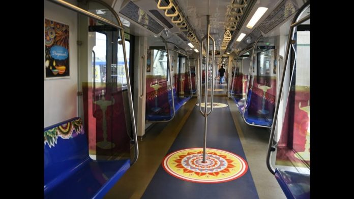 Chennai Metro Rail decorates trains, joins passengers in celebrating Diwali