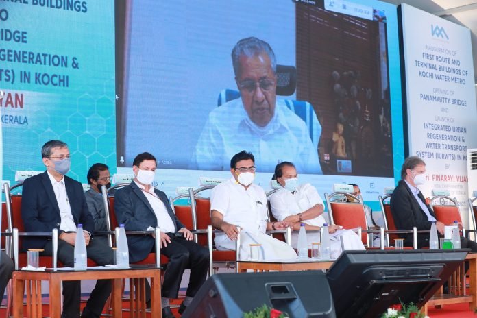 Pic from the inaugural ceremony of the first Kochi Water Metro route and terminals, Panamkutty bridge and Integrated Urban Regeneration and Water Transport System (IURWTS) Pic from the inaugural ceremony of the first Kochi Water Metro route and terminals, Panamkutty bridge and Integrated Urban Regeneration and Water Transport System (IURWTS)