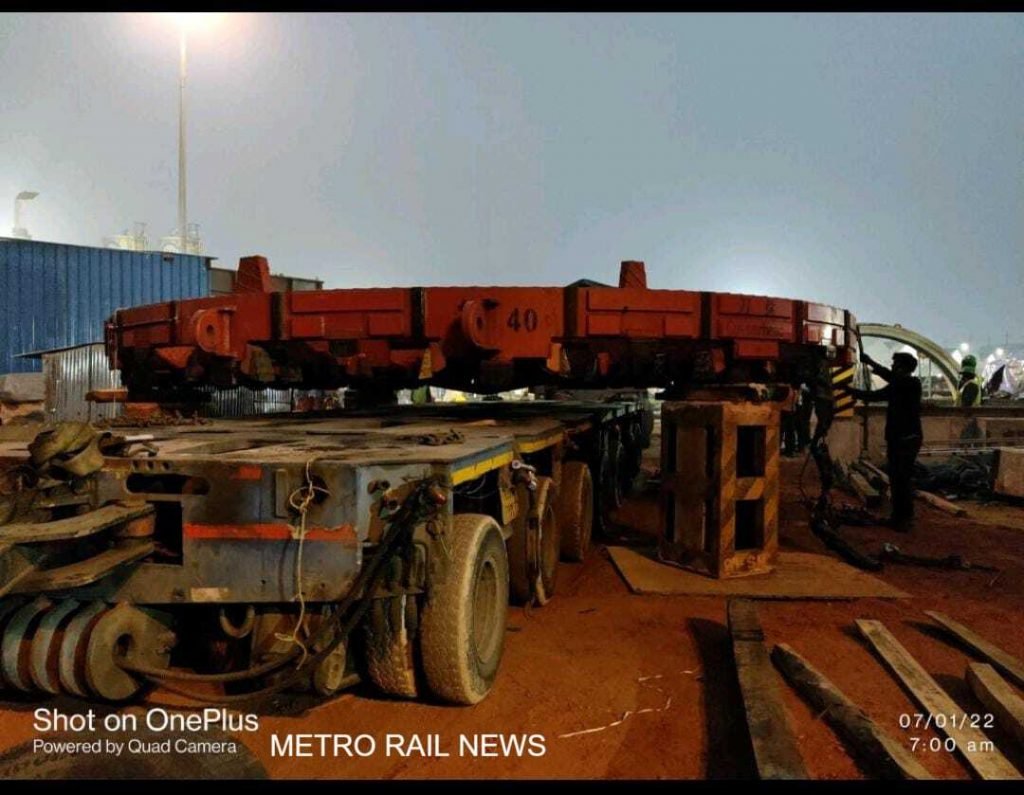 STEC's first TBM reached at Anand Vihar on Dec 7, 2022 and It will be deployed on Package 4 (New Ashok Vihar - Sahibabad) to construct 5.6 km underground stretch of 82.15km Delhi-Meerut RRTS Corridor.