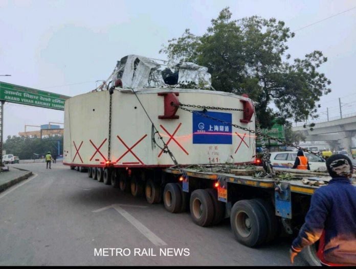 STEC's first TBM reached at Anand Vihar on Dec 7, 2022 and It will be deployed on Package 4 (New Ashok Vihar - Sahibabad) to construct 5.6 km underground stretch of 82.15km Delhi-Meerut RRTS Corridor. STEC's first TBM reached at Anand Vihar on Dec 7, 2022 and It will be deployed on Package 4 (New Ashok Vihar - Sahibabad) to construct 5.6 km underground stretch of 82.15km Delhi-Meerut RRTS Corridor.