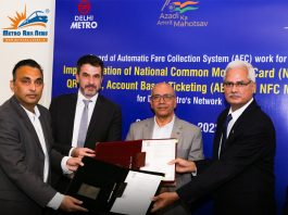 In order to deploy the National Common Mobility Card (NCMC) in the network, DMRC has signed a contract to implement NCMC along with an upgrade of the AFC system, which will also allow travelling via QR Tickets and other digital means.