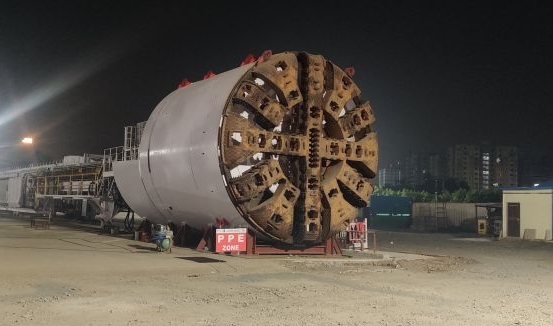 J Kumar Infra's 1 of 2 TBM assembled in Palanpur  for constructing 3.56 km underground Pkg between Surat Railway Station and Chowk Bazar Ramp
