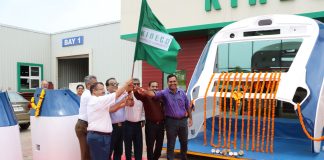 Kineco flagged off first train nose (front structure) of Vande Bharat Express