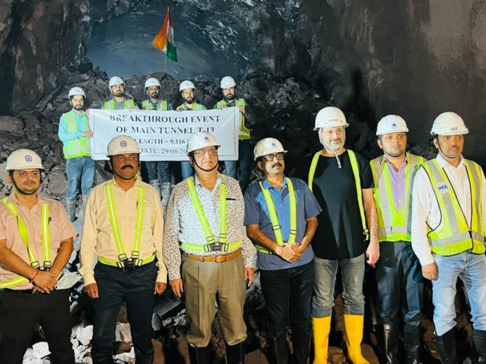 The completion of tunnel work on the Katra- Banihal section