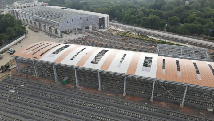 Aerial view of World class Agra Metro Depot