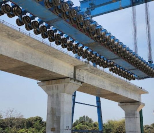 MAHSR project's full span girder erection