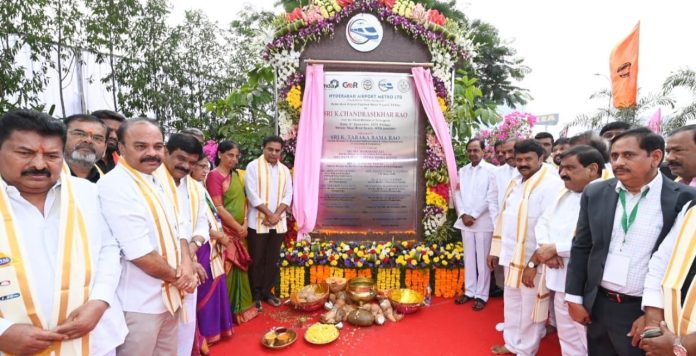 Telangana CM KCR lays foundation stone for Hyderabad Airport Express Metro