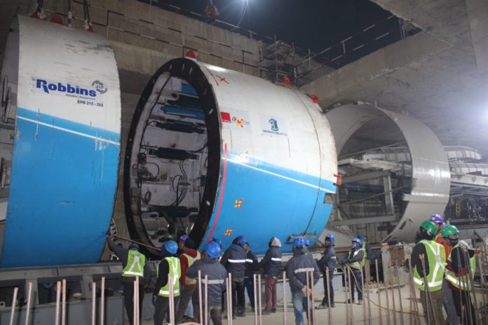 Three shields of first TBM reaches launching shaft: Agra Metro