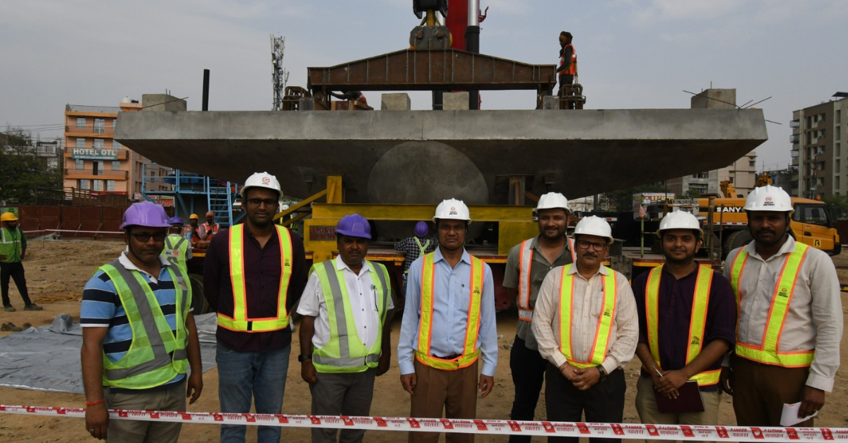 First Pier Cap For Elevated CorridorI Launched Near Mithapur Metro