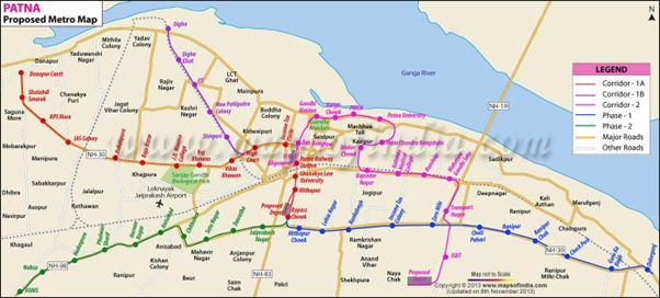 Proposed route for Patna Metro