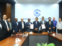 Contract signed between officials of CMRL and DINESHCHANDRA-SOMA Joint Venture for construction of Metro Stations in Corridor 3 of CMRL Phase-II Project