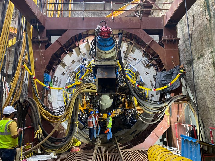 L&T commissions TBM Siruvani at Chetpet Station’s shaft/ Image from Rohit Bandagale