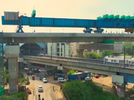 RRTS Viaduct Crossing Over Alignment of Delhi Metro Blue Line