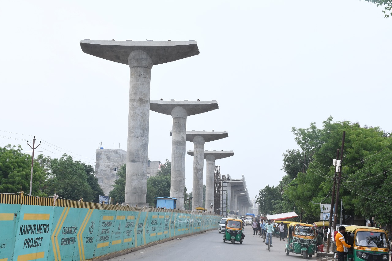 200th Pillar in Baradevi Naubasta Elevated Section of Kanpur Metro