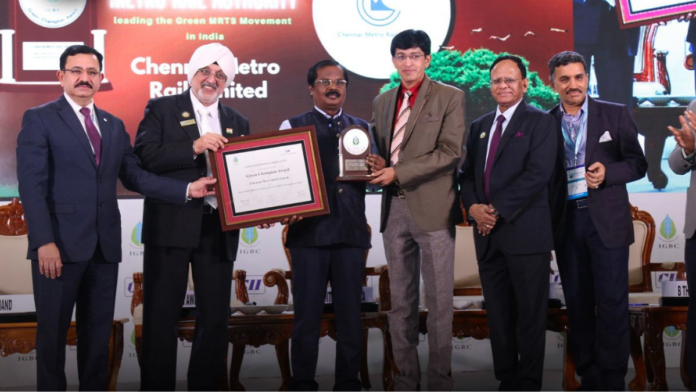 Chennai Metro Awarded with the Green Champion Award