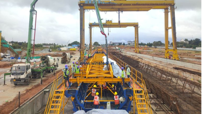 Country's First 31-meter U-girder Successfully Casted for Banaglore Sub-Urban Railway Project
