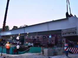 Steel Span Erected to link priority Section to Balance Section of Kanpur Metro Corridor-1